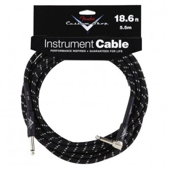 Шнур Jack-Jack FENDER CUSTOM SHOP 18.6 ANGLE INSTRUMENT CABLE BLACK TWEED 38154