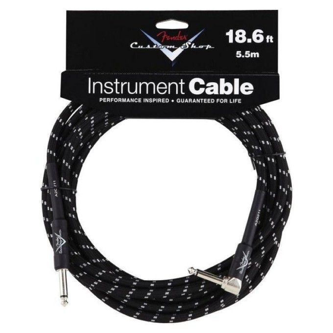 Шнур Jack-Jack FENDER CUSTOM SHOP 18.6 ANGLE INSTRUMENT CABLE BLACK TWEED 38154